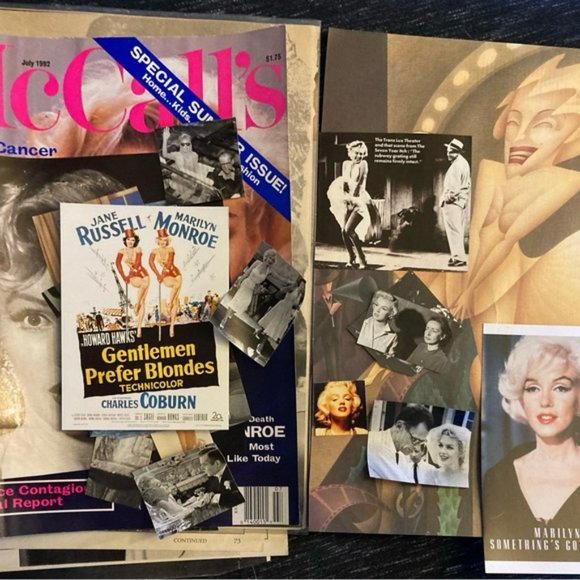 Vintage Hollywood Paper Ephemera Marilyn Monroe Promo Clippings Trading Cards - Picture 2 of 4